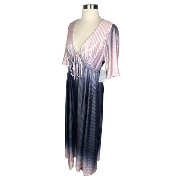 Nordstrom x BTFL-Life Karla Handkerchief Hem Pleated Maxi Dress - Size Small - Picture 3 of 7